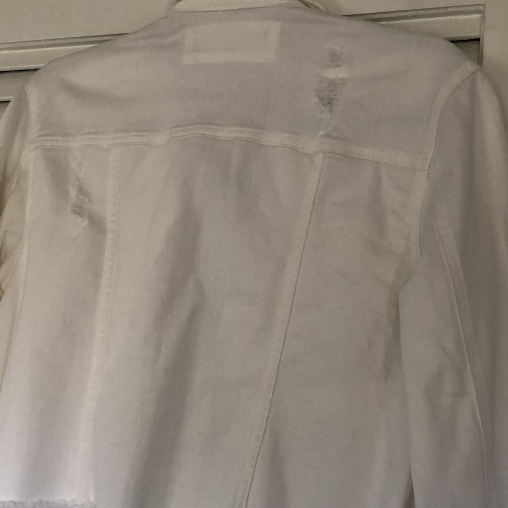 Express Ripped White Denim Jacket - Picture 6 of 6